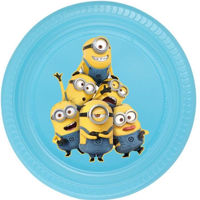 Minions Temalı Mavi Tabak