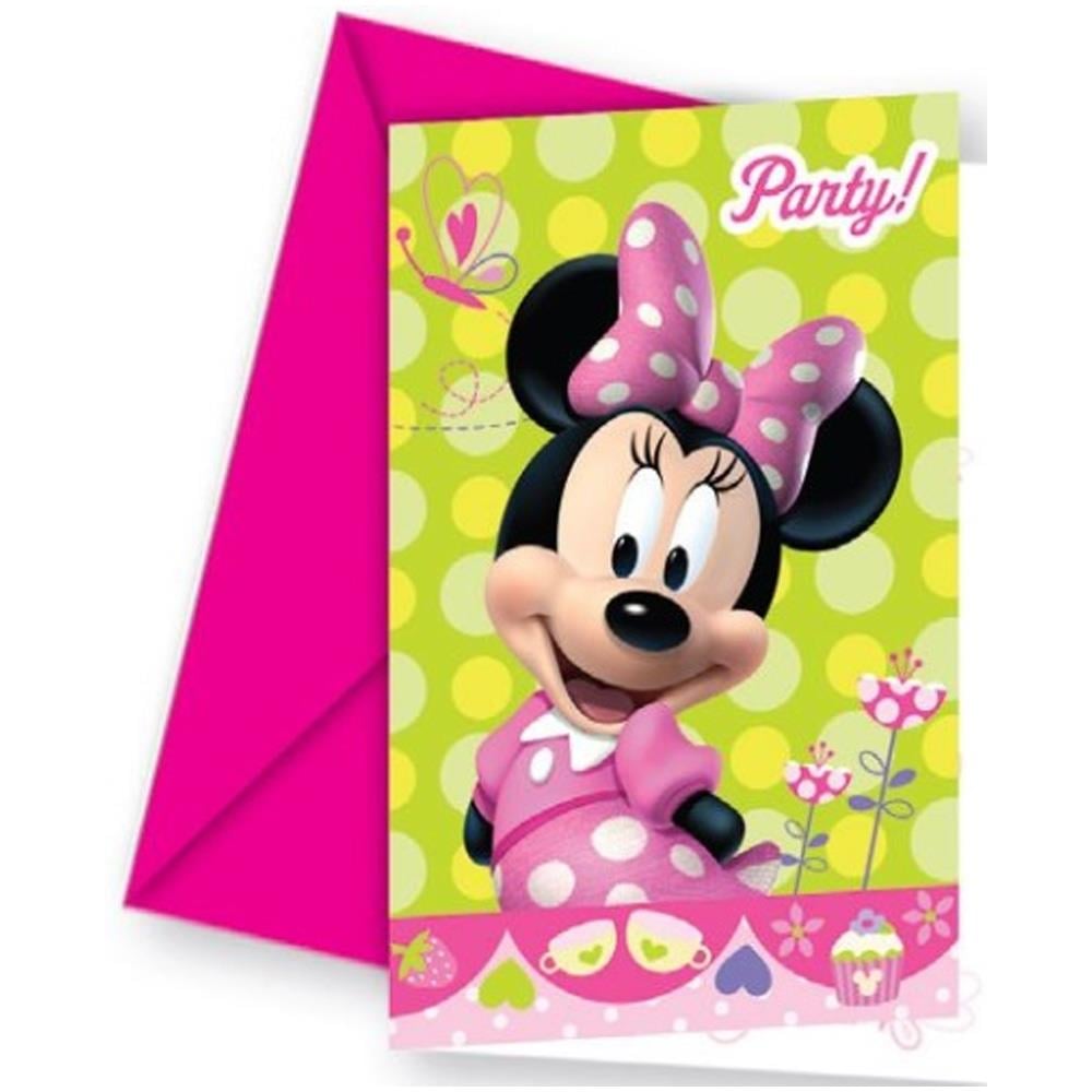 Minnie Mouse Davetiye 6 Adet