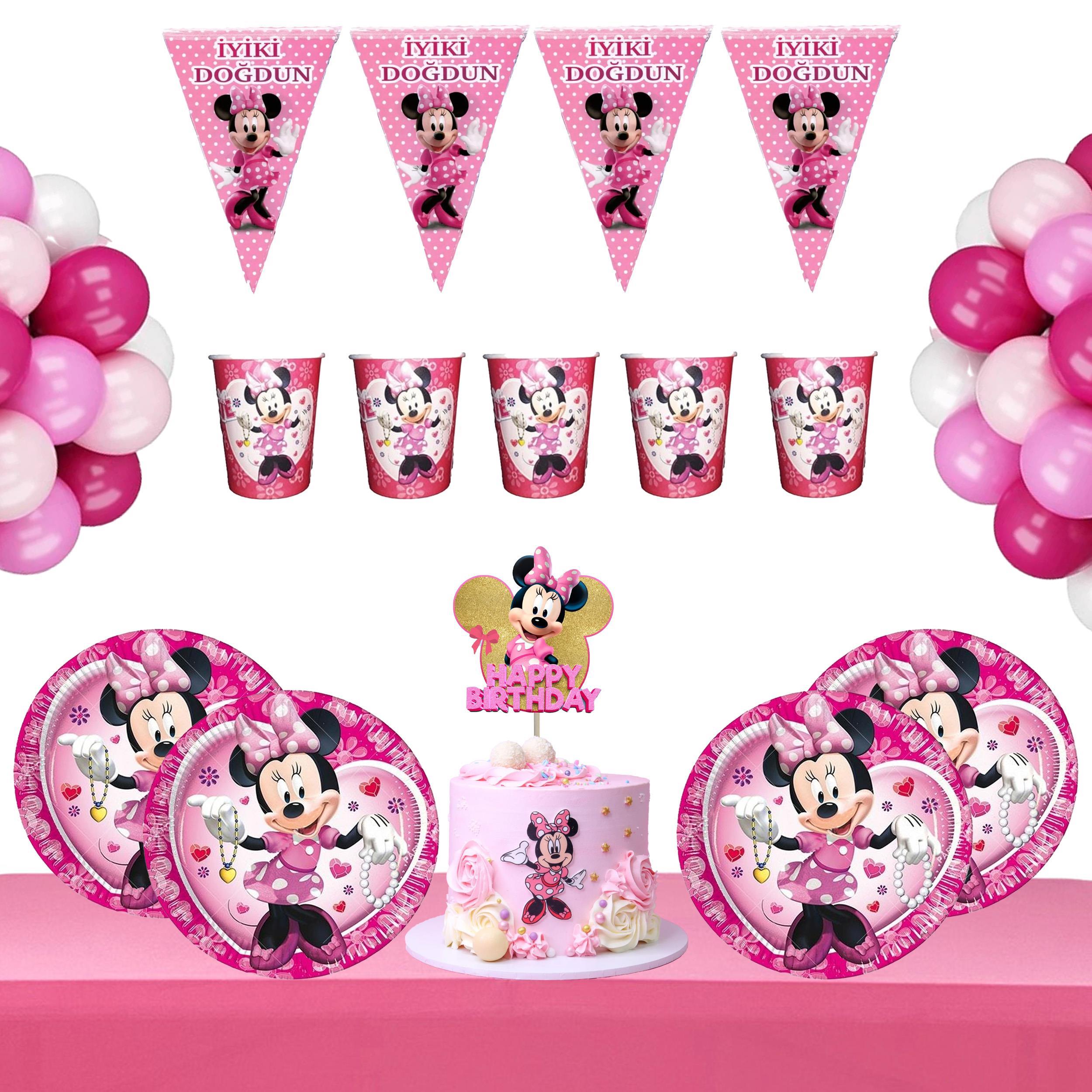 Minnie Mouse Temalı 16 Kişilik Doğum Günü Seti