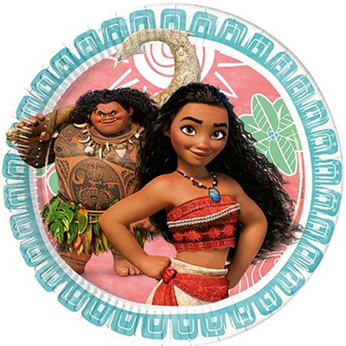 Moana Doğum Günü Temalı Tabak 8 Adet 23 cm