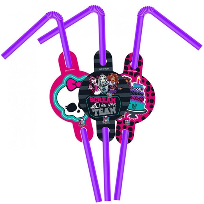 Monster High Doğum Günü Temalı 6 lı Pipet