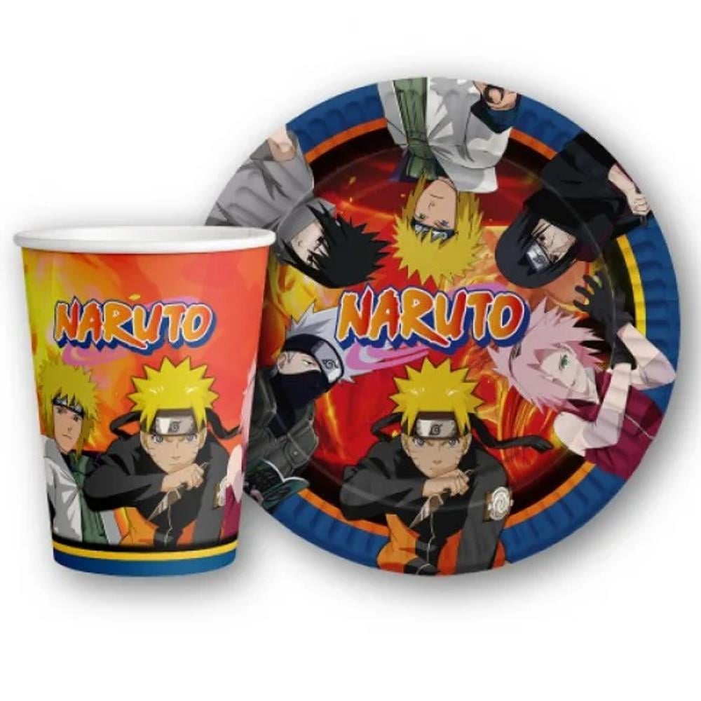 Naruto Temalı Tabak Bardak Seti 8 Adet