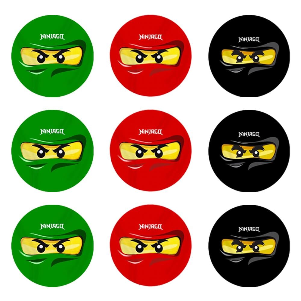 Ninja Go Temalı Etiket 10 Adet - 5 cm