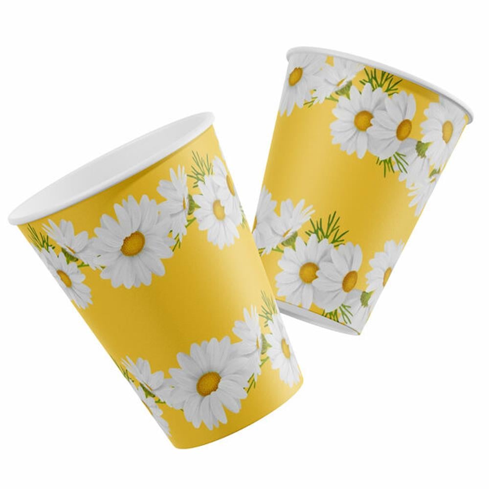 Papatya Temalı 8'li Bardak