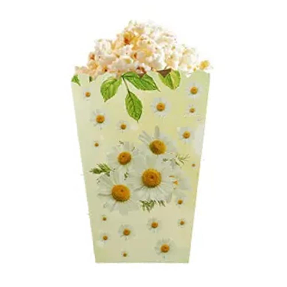 Papatya Temalı Mısır Popcorn Kutusu - 5 Adet