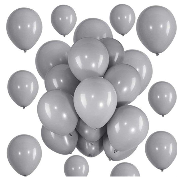 Pastel Gri Baskısız Lateks Balon - 10 Adet