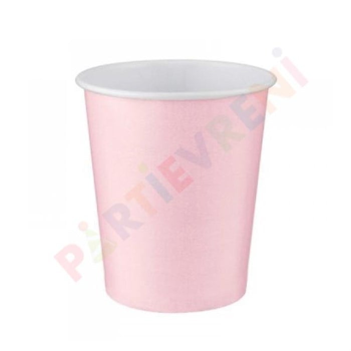 Pembe Karton Bardak 8 Adet