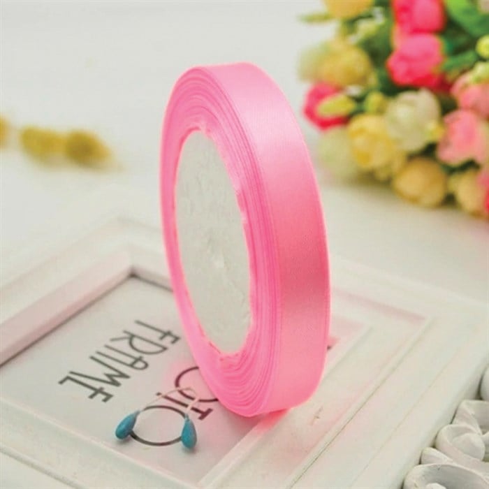 Pembe Saten Kurdele 10 metre