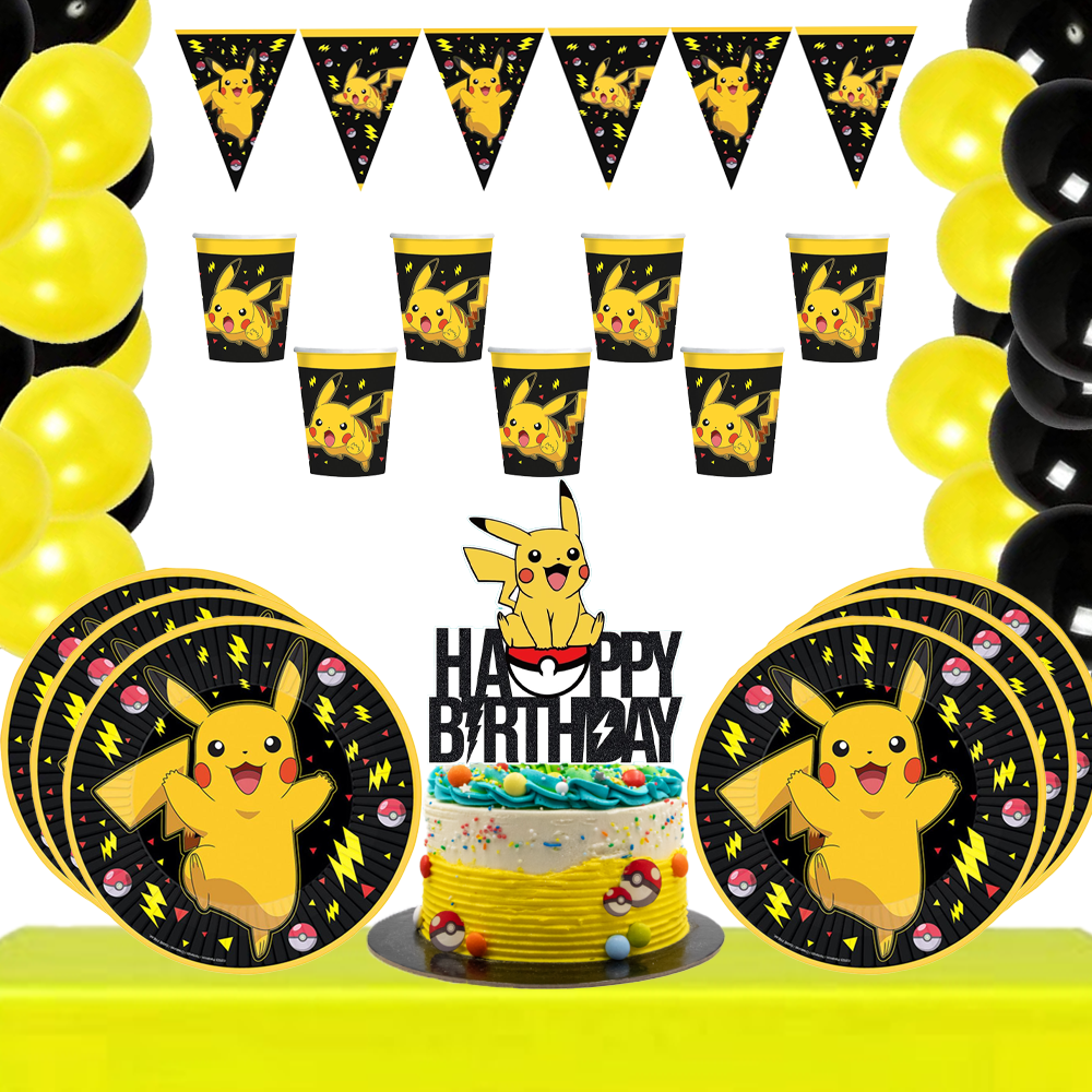 Pokemon Pikachu Temalı 8 Kişilik Doğum Günü Seti