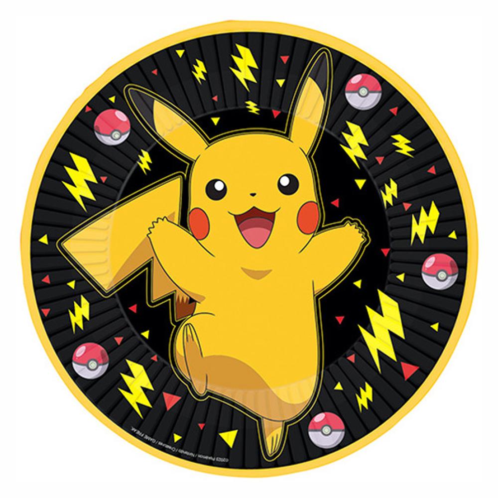 Pokemon Pikachu Temalı Karton Tabak 8'li