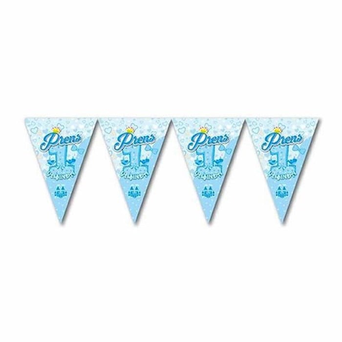 Prens 1 Yaşında Mavi Flama Bayrak Set - 2 m