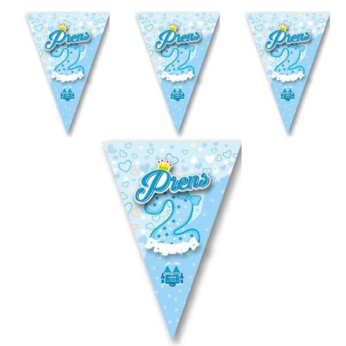 Prens 2 Yaşında Mavi Flama Bayrak Set - 2 m