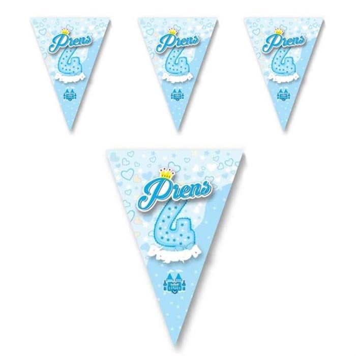 Prens 4 Yaşında Mavi Flama Bayrak Set - 2 m