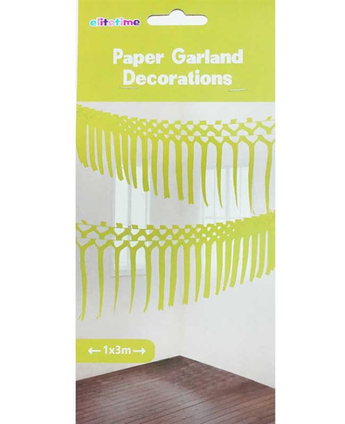 Püsküllü Arka Fon Sarı Asma Süs - 3.00 m