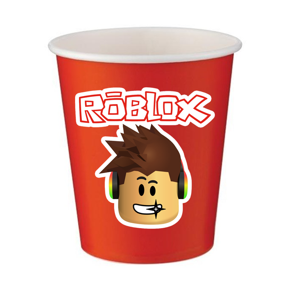 Roblox Çıkartmalı Kırmızı Bardak 5 Adet