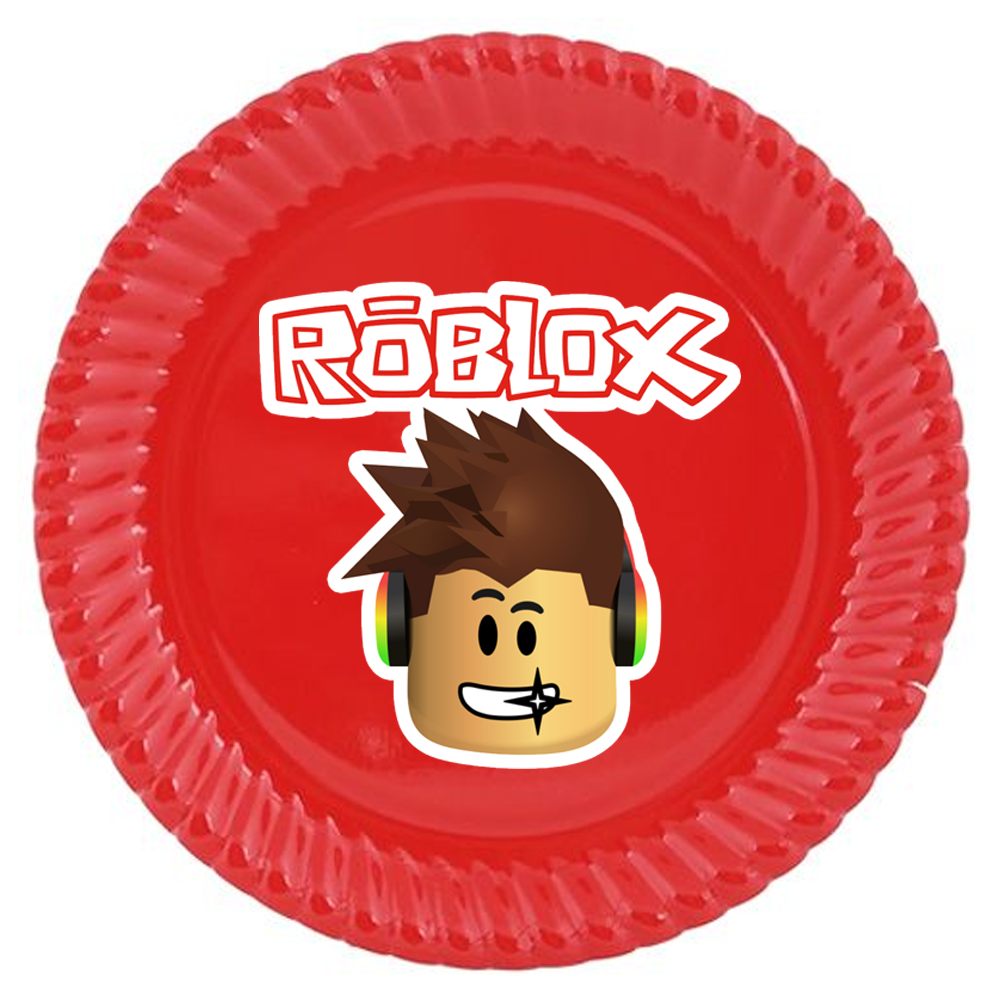 Roblox Çıkartmalı Kırmızı Tabak 5 Adet