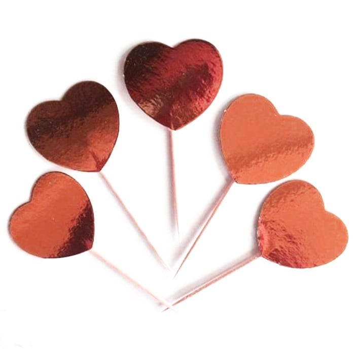 Rose Gold Kalp Kürdan 20 Adet