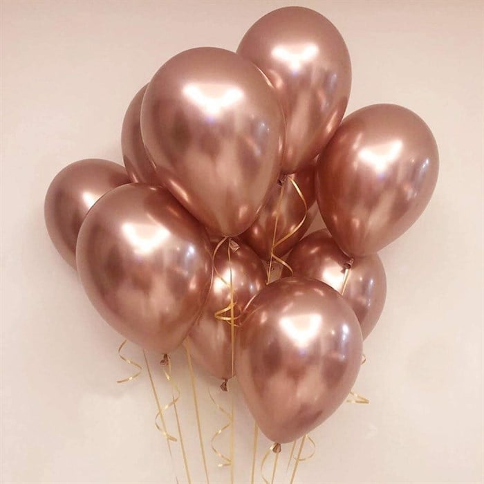 Rose Gold Krom Kaplı Metalik Balon - 5 Adet