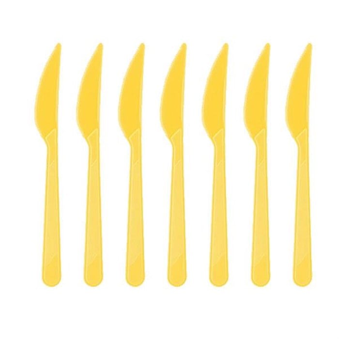 Sarı Plastik Bıçak - 10 Adet