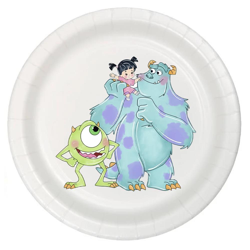 Sevimli Canavarlar Temalı Tabak - 5 Adet