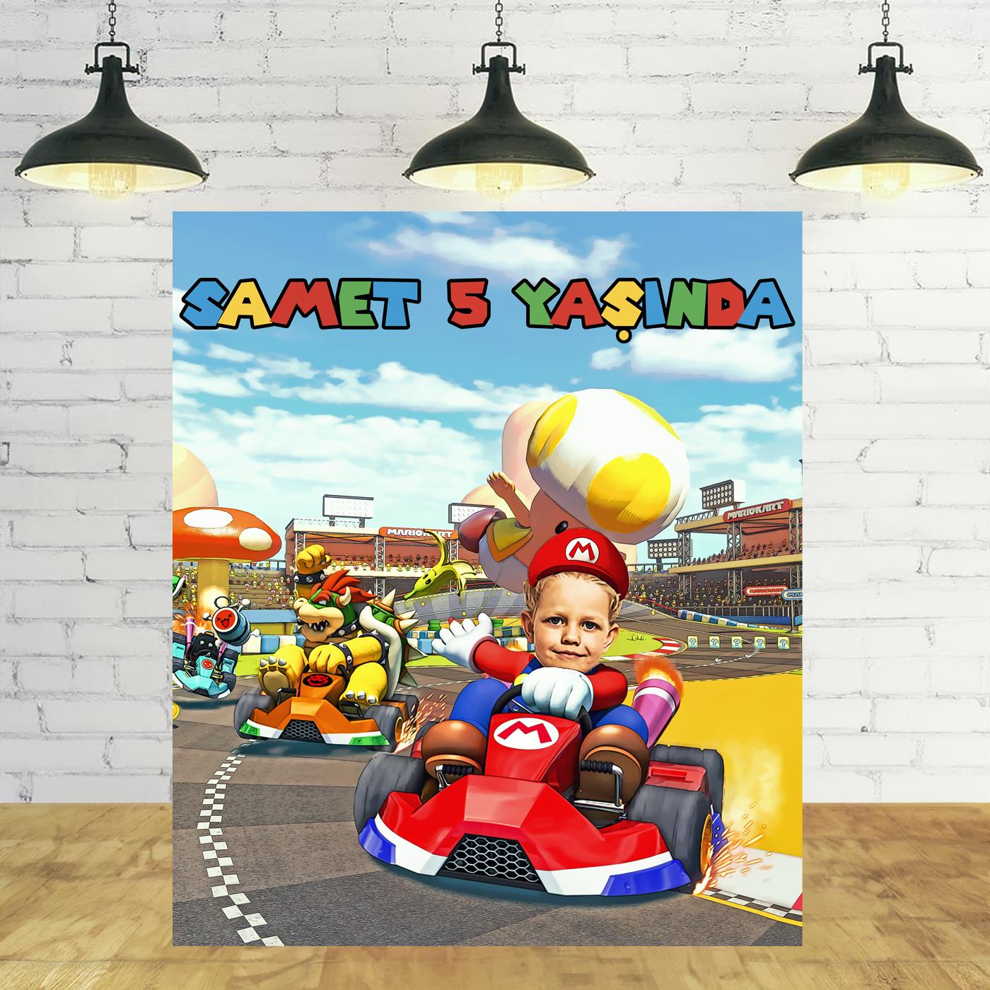 Super Mario Kart Temalı Kişiye Özel Portre Afiş