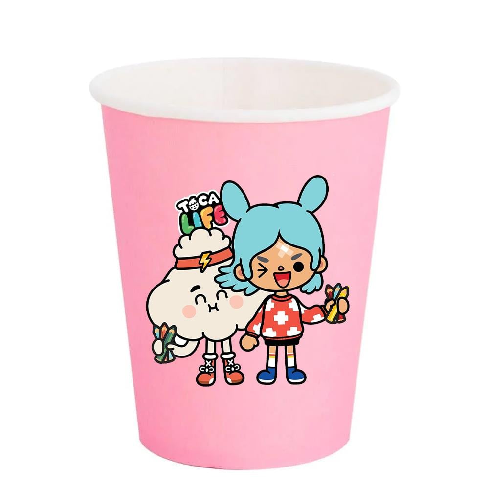Toca Life World Temalı Pembe Bardak 5 Adet