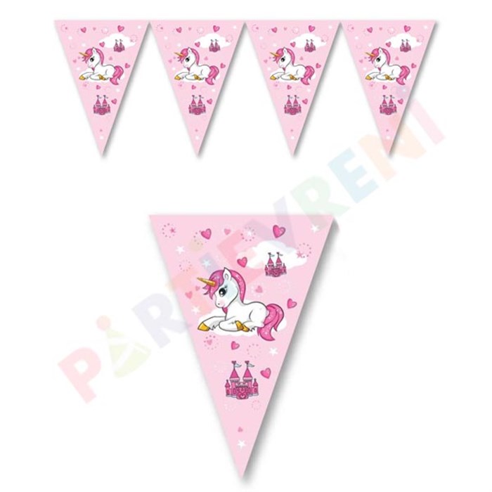 Unicorn Doğum Günü Temalı Flama Bayrak Set