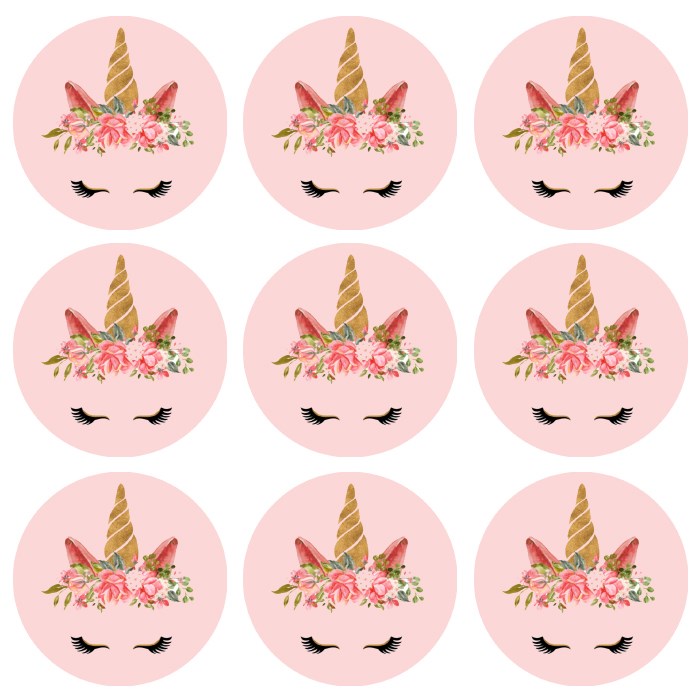 Unicorn Temalı Sticker 10 Adet - 5 cm