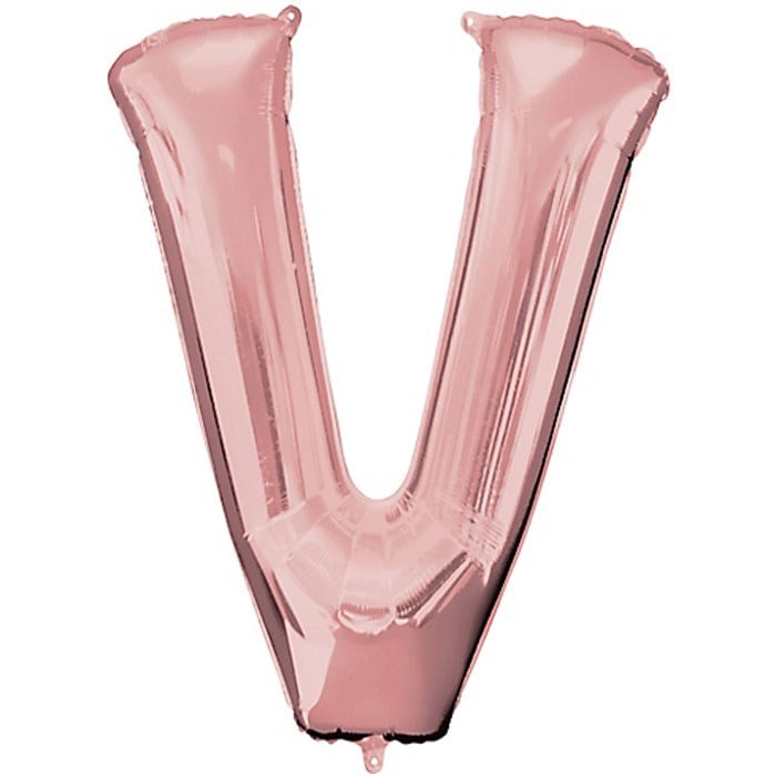 V Harfi Rose Gold Folyo Balon 1 Metre