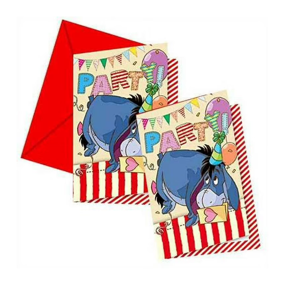 Winnie The Pooh Davetiye 6 Adet
