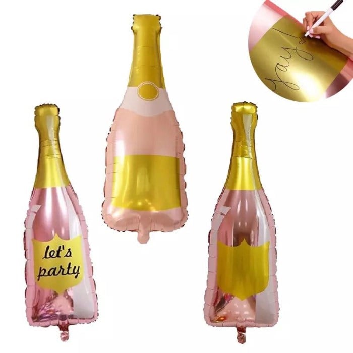 Yazı Yazılabilen Kalemli Şişe Folyo Balon 105 x40 cm