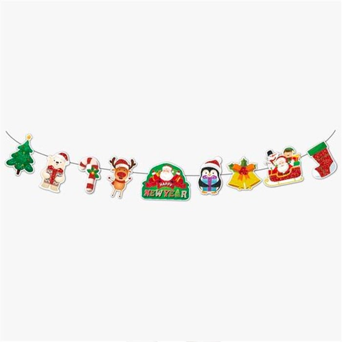 Yılbaşı Dekoratif Simli Banner 120 cm