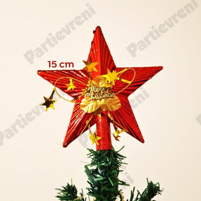 Yılbaşı Yıldız Ağaç Tepeliği Kırmızı