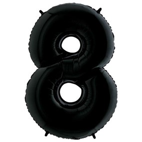 8 Rakam Siyah Folyo Balon - 1 Metre