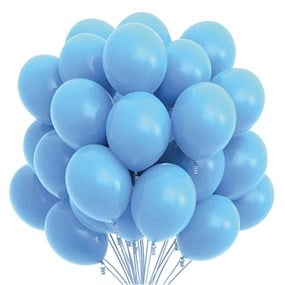 Açık Mavi Baskısız Lateks Balon - 10 Adet