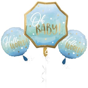 Baby Shower Temalı Mavi Folyo Balon Seti
