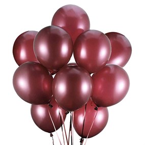 Bordo Baskısız Lateks Balon - 10 Adet