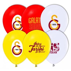 Galatasaray Doğum Günü Temalı Baskılı Lateks Balon - 10 Adet