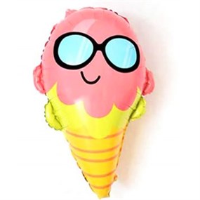 Gözlüklü Dondurma Temalı Folyo Balon