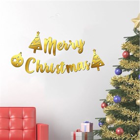 Merry Christmas Gold Kaligrafi Banner