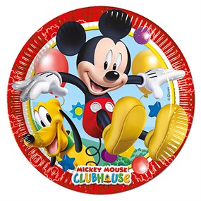 Mickey Mouse Doğum Günü Temalı Tabak 8 adet 23 cm 