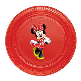 Minnie Mouse Kırmızı Tabak - 8 adet