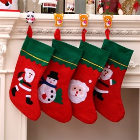Noel Baba Desenli Yılbaşı Çorabı