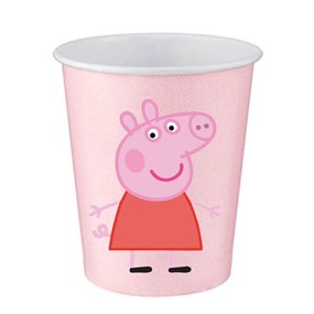 Peppa Pig Stickerlı Pembe Bardak - 8 Adet