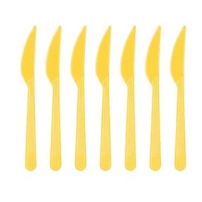 Sarı Plastik Bıçak - 10 Adet