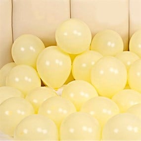Soft Renk Sarı Makaron Balon - 10 Adet