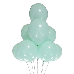 Su Yeşili Baskısız Lateks Balon - 10 Adet