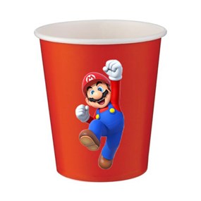 Super Mario Stickerlı Bardak - 8 Adet