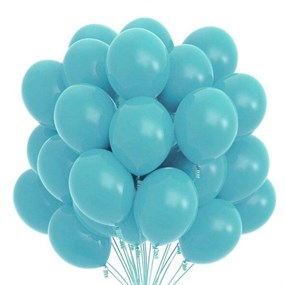 Turkuaz Baskısız Lateks Balon - 10 Adet