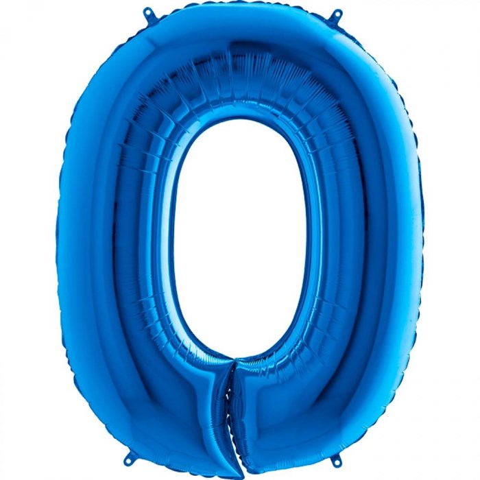0 Rakam Mavi Folyo Balon 1 Metre